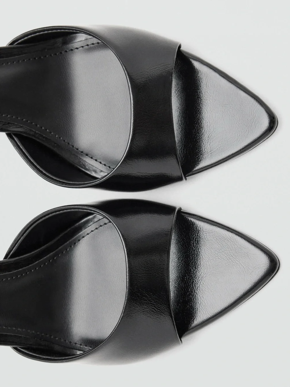 Mango Black Slip-On Stiletto Mules. Never worn